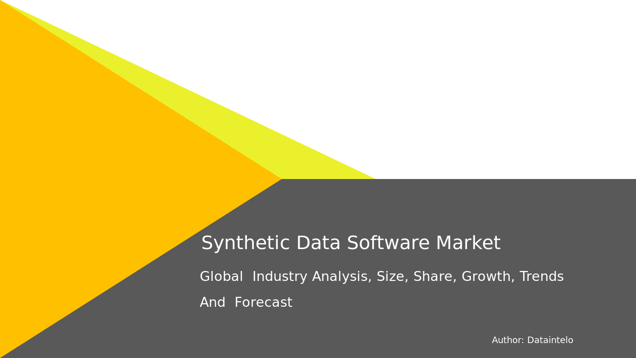 Synthetic Data Software Market Report | Global Forecast From 2025 To 2033