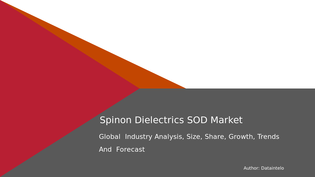 Spin-on Dielectrics (SOD) Market Report | Global Forecast From 2025 To 2033