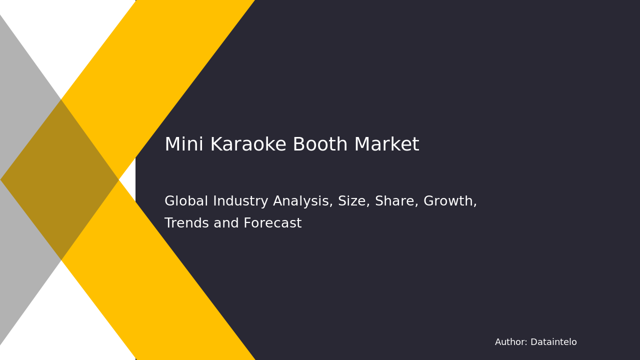 Mini Karaoke Booth Market Report | Global Forecast From 2025 To 2033